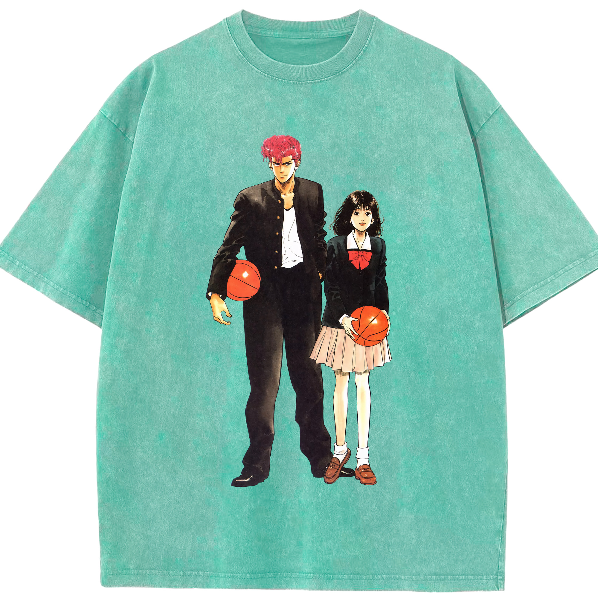（画像用） SLAM DUNK／スラムダンク 綿100% ヴィンテージ風 半袖Tシャツ（フロントプリント）